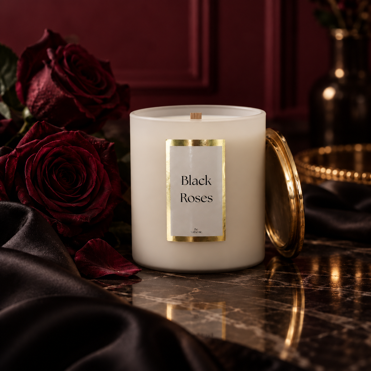 Bougie intemporelle Black Roses