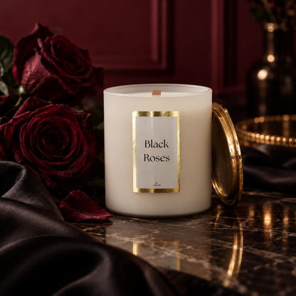Bougie intemporelle Black Roses
